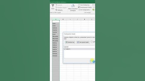 Excelde Yinelenen Değerleri Kaldırarak Benzersiz Veriler Elde Etme #shorts #excel