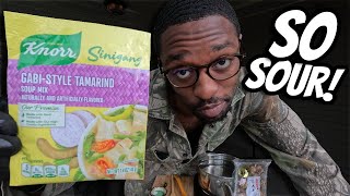Trying Filipino Tamarind Soup for the First Time
