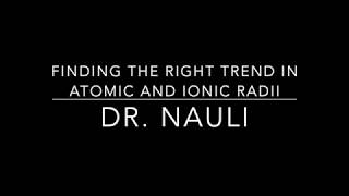 Chemistry Problem Solving: Trends in Atomic and Ionic Radii