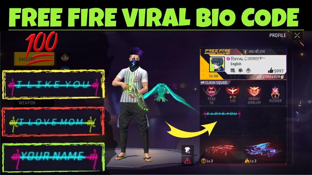 FREE FIRE LOVE BIO CODE ❤️ | FREE FIRE BIO CODE ! BIO CODE FREE FIRE 2025