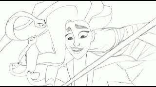 Pencil Test by James Baxter for canceled 'Medusa' animated feature film - w/ VA   SFX!