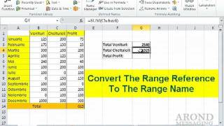 Using Excel 2010 - Add a Range Name to a Formula