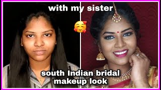 south Indian bridal makeup look / with my sister/ in tamil/tutorial #anjupalani