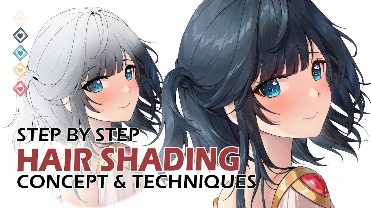 How to 🎨 white short hair #rendering #digitalpainting #stepbystep  #paintingprocess #animetutorial #digitalart #illustration…