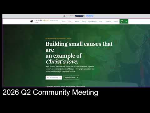 2026 Q2 Hope Journey Community Meeting & Updates