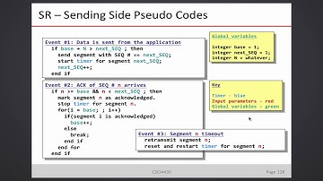 CSCI 4430 Lecture - Selective Repeat Protocol (Feb 4)