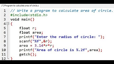 Write a program to calculate area of circle in C Programming using Dev C++ in Nepali (Nepal)