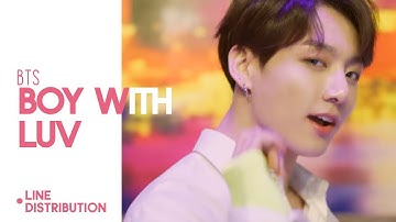 BTS - Boy With Luv Line Distribution (Color Coded)
