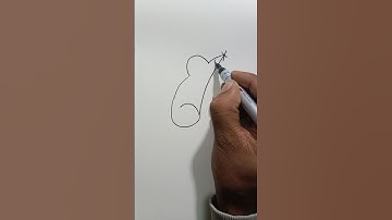 Little mouse drawing with number 6 🐁 #short #art