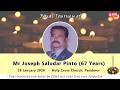 Final Journey of Late Joseph Salodar Pinto (67) Pamboor, on 28. 01. 2026