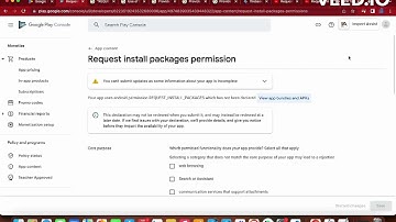 Request install packages permission removed