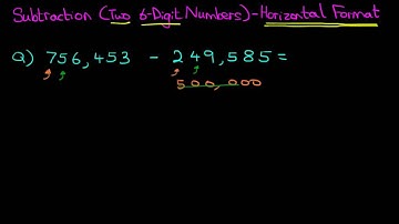 Subtraction (Two 6-Digit Numbers) - Horizontal Format