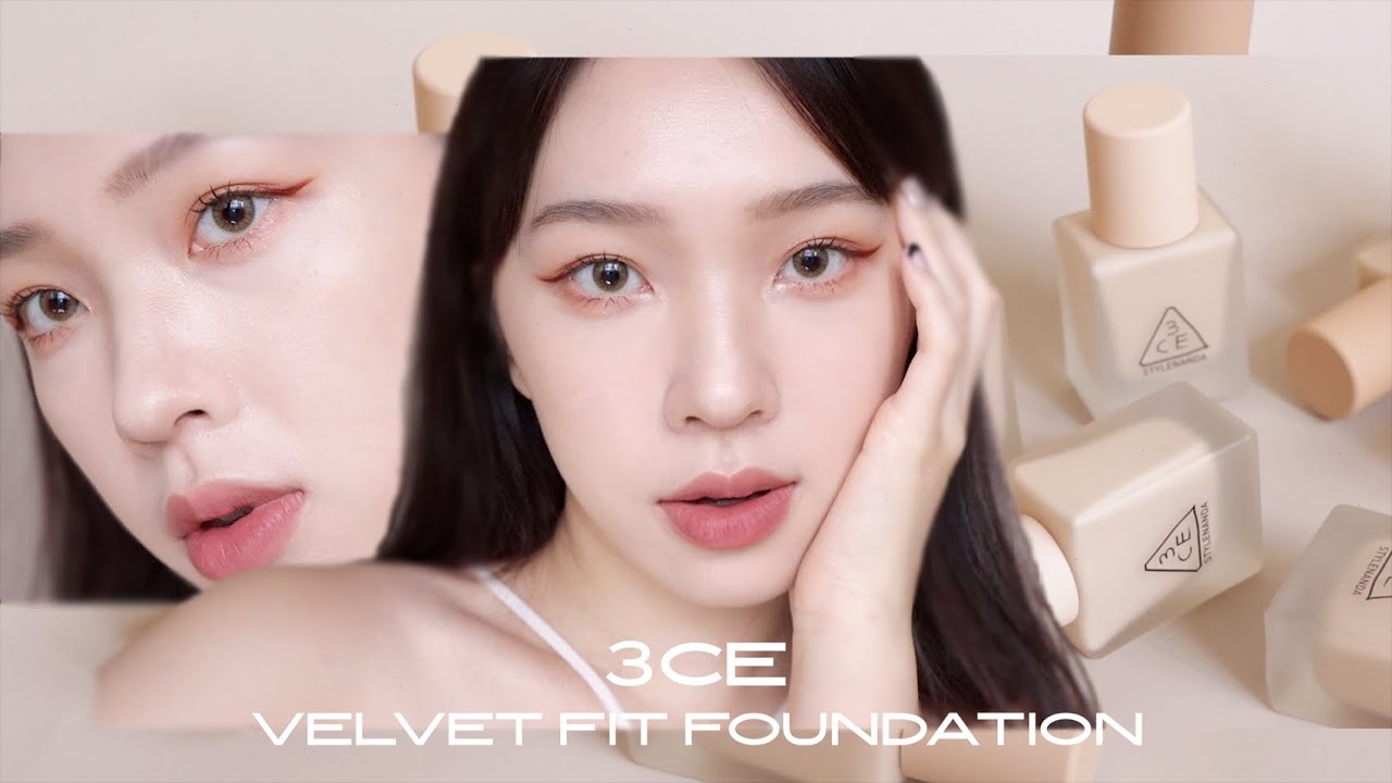 天生細膩好皮膚🩰3CE VELVET FIT FOUNDATION 7色全試色+10小時實測 | heyitsmindy