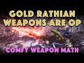 Gold rathian weapons are op comfy weapon math mhw iceborne