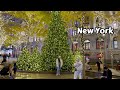 New York City Downtown Usa 4k City Tours 2023 Walking Lower Manhattan Christmas Decorations