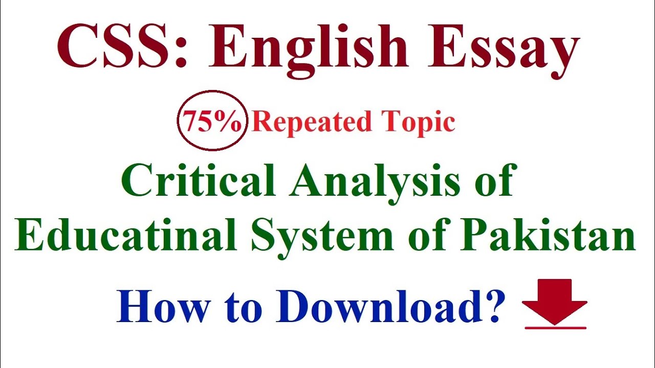 critical analysis of education system in pakistan essay