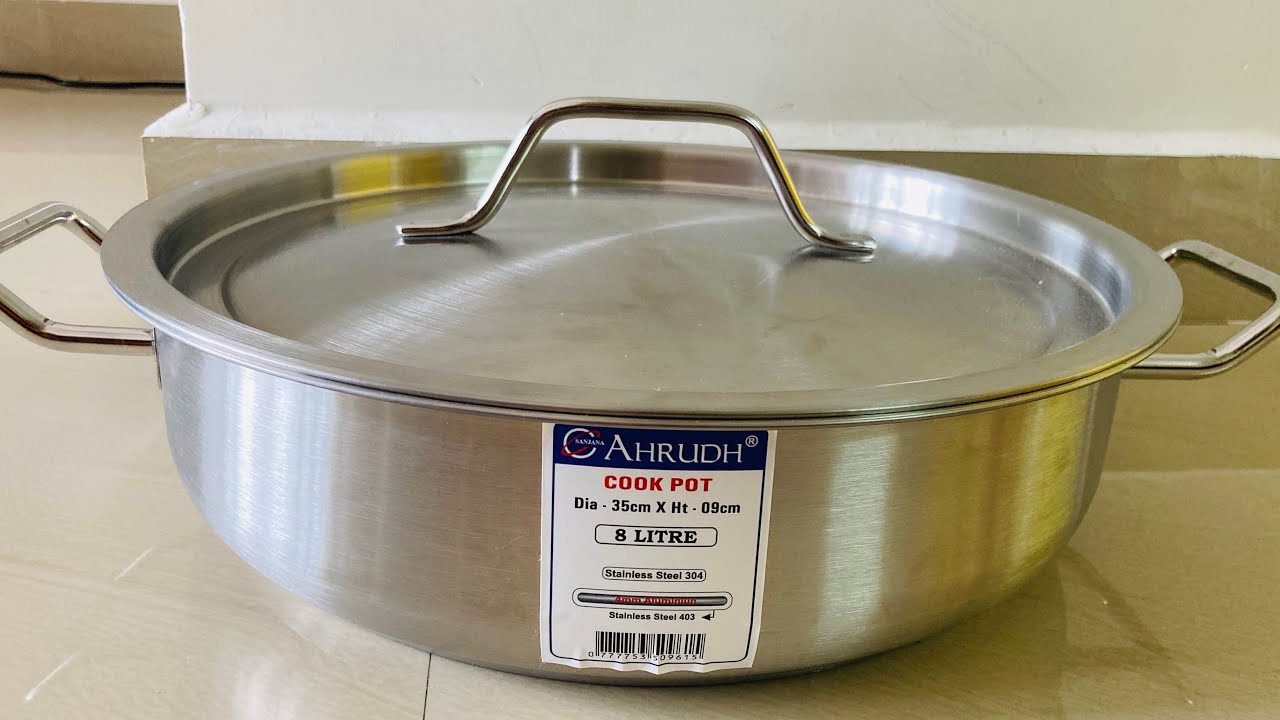 Ahrudh Stainless steel Cookware Unboxing and Review Biriyani Pot Cookware With Lid YouTube
