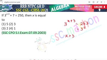 if 3^( X + 3) + 7 =250 then x is equal to