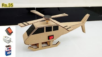 How to make RC Helicopter with cardboard || Diy cardboard Helicopter || school project