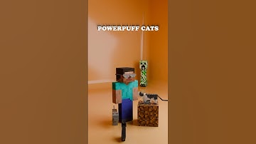 Minecraft Steve ⛏️ vs Creeper 😅 #minecraft #animation #blender #cartoon #cat