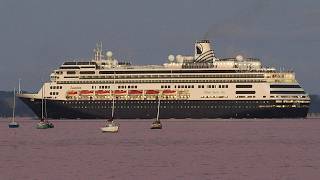 Cruise Ship Zaandam Leaves Auckland 4K