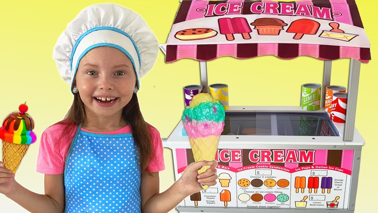 Папа мороженое играть. Игрушечный ларек с мороженым. Игрушечное кафе мороженое. Лоток с мороженым игрушечный. Алиса мороженщик.