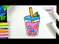 Cómo dibujar un te de BURBUJAS kawaii -DIBUJOS FÁCILES - Paso a paso