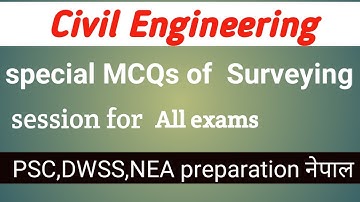 MOST IMPORTANT SURVEYING MCQ FOR COMPETITIVE EXAM WITH ANSWERS || CIVIL ENGINEER|SUB ENGINEER 2020