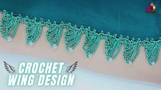 Crochet WING Lace | Edging | Qureshia Design for Dupatta Border - 300