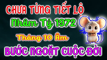 Hé Lộ Bước Ngoặt Vận Mệnh: NHÂM TÝ 1972 – Tháng 10 Âm Lịch 2025 | Bí Mật Số Phận Được Giải Mã