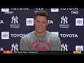 Aaron Judge gives an injury update & talks about using tennis shoes on turf