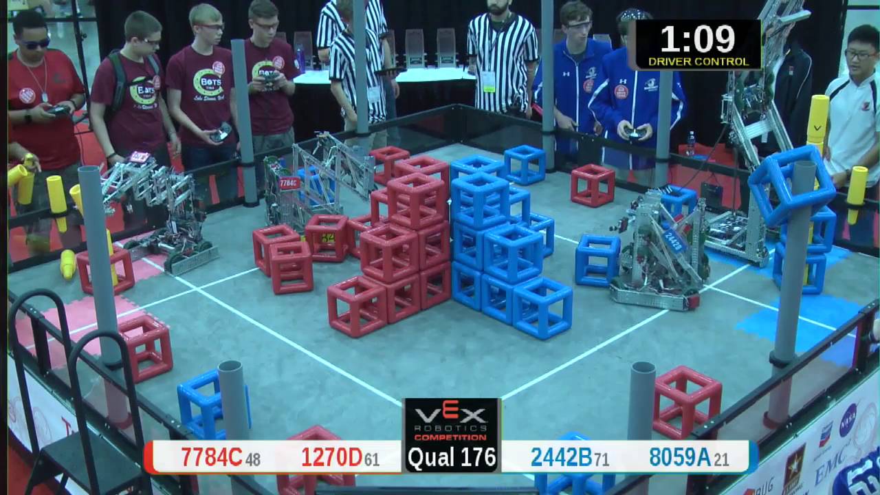 2015 VRC Tech Q176 - 7784C 1270D vs 2442B 8059A - 26 to 48 - VEX Worlds 2015 - Technology Division