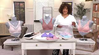 Breezies Soft Support Lace Wirefree Unlined Bra Set of 3 on QVC screenshot 4