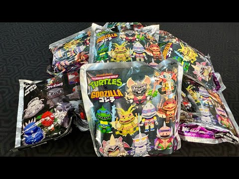 Opening a Pile of TMNT X Godzilla Figural Bag Clips - YouTube