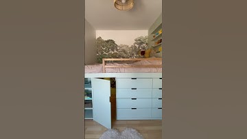 DIY loft bed, IKEA dresser hack with secret hideout