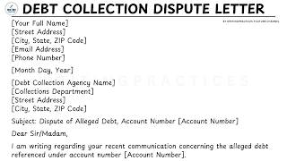 How To Write A Debt Collection Dispute Letter Template Step by Step Guide | Writing Practices