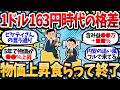積立民「円安でホクホク」→円預金しかない奴、物価上昇だけ食らって終了。1ドル163円時代の格差がこちら【2chお金スレ・有益スレ】