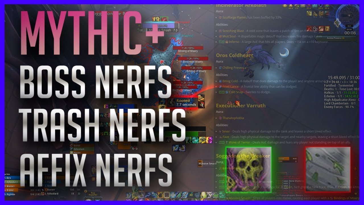 9.1 Build 39015 Focuses on Mythic+! BOSS Nerfs - TRASH Nerfs - AFFIX Nerfs & Tormented Affix Changes