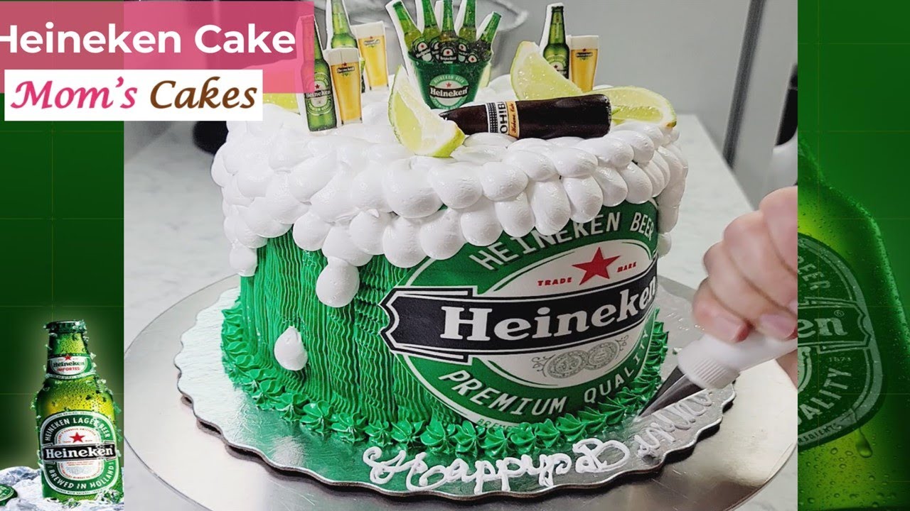 COMO HACER ?CAKE CON DISEÑO DE CERVEZA HEINEKEN TODO COMESTIBLE!!!?(2021)  - YouTube