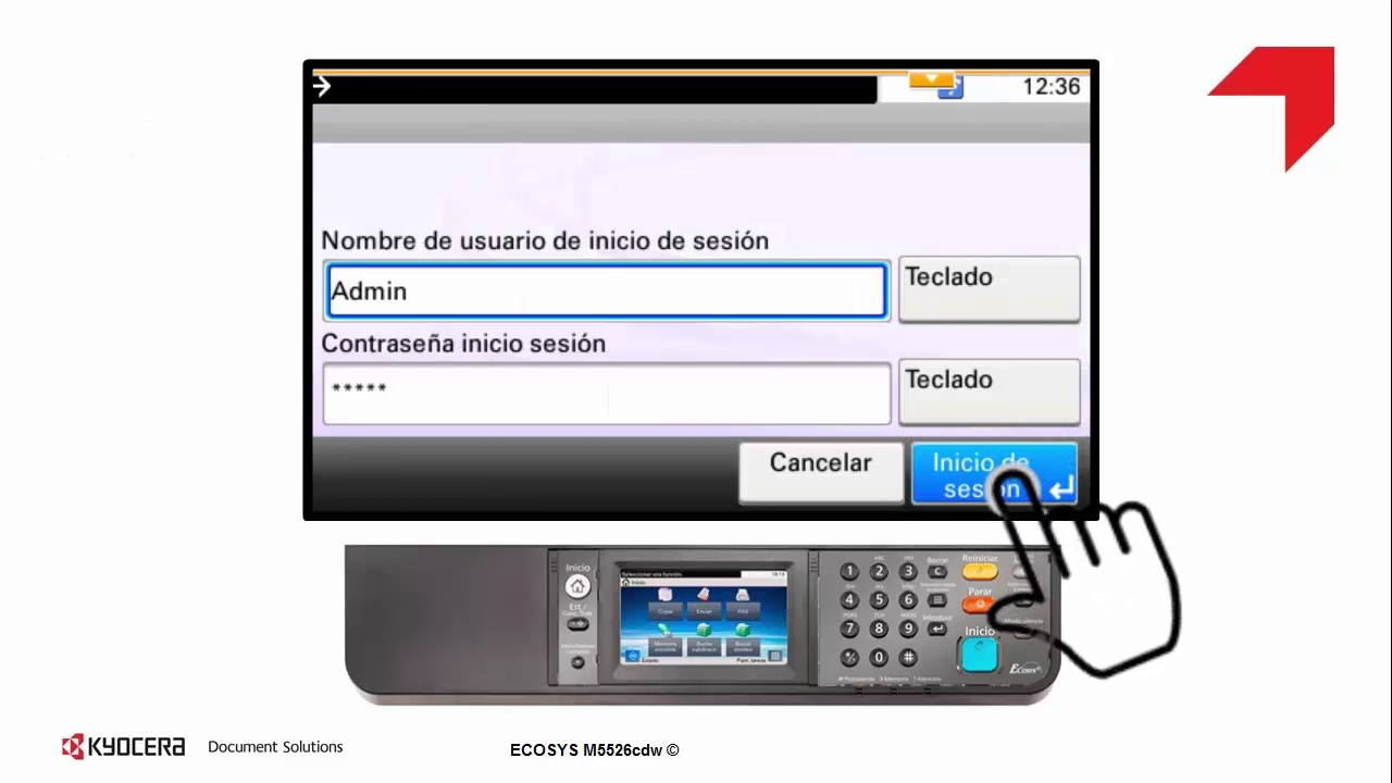 ECOSYS M5526cdw Configuración de red inalámbrica en su multifuncional -  YouTube