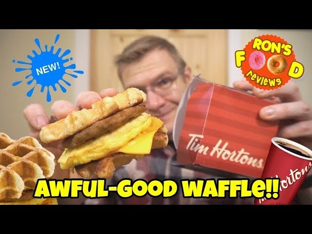 Tim Hortons ☕ Belgian Waffle Breakfast Sandwich • Food Review 