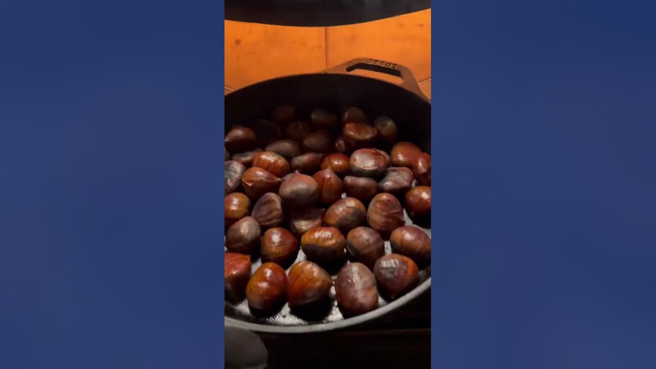 Chestnuts roasting on a open fire  #shorts #roastingchestnuts #openfire