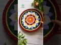 Flower rangoli   pookalam  original art done using mouldit clay acrylic paints on mdf shorts