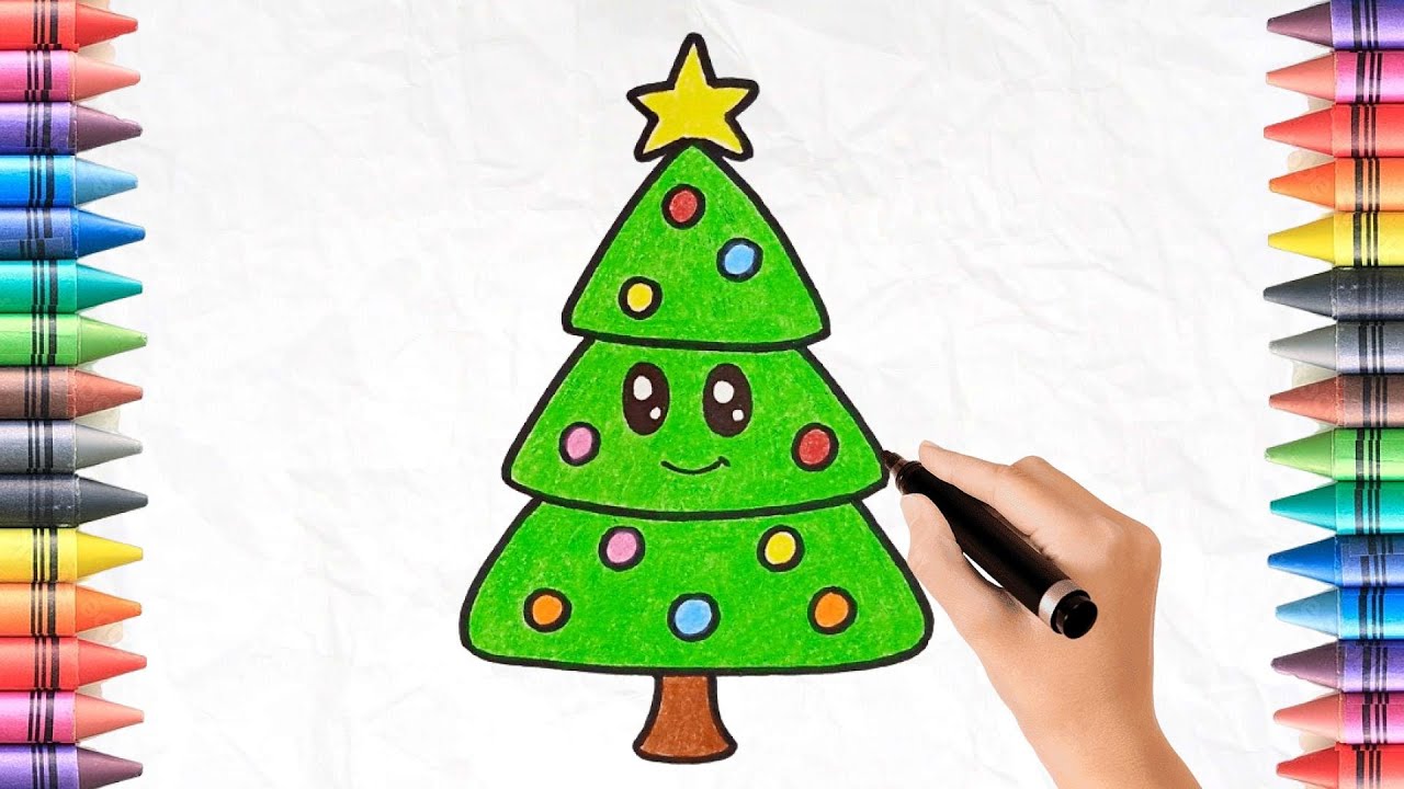 Learn How to Draw a Christmas Tree Easy Step by Step Tutorial | Merry ...