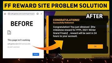 Free Fire Redeem Code Redeem Problem Website | FF Reward Site Loading Problem Today #freefire