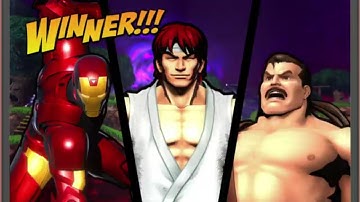 ULTIMATE MARVEL VS. CAPCOM 3 Ryu Alt.,Ironman,Haggar Alt. In Arcade Mode