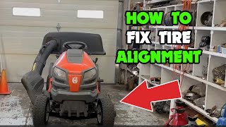 How to get PERFECT Tire Alignment on this Riding Lawn Mower (Husqvarna YTH 23V 48" cut)