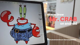 How to Draw Mr. Crab Spongebob - Autodesk Sketchbook & Samsung Tab S6 Lite - Doodle Art Indonesia screenshot 2