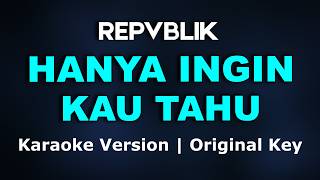 Hanya Ingin Kau Tahu  Repvblik  Karaoke Version original Key