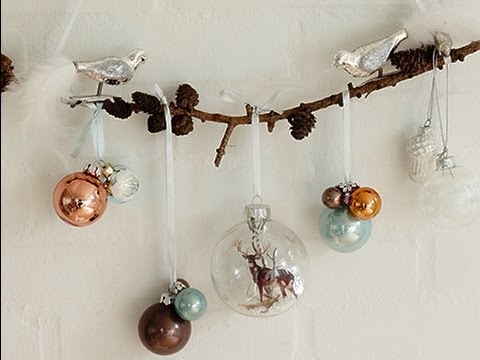 DIY: Christmas branch with ornaments by Søstrene Grene 